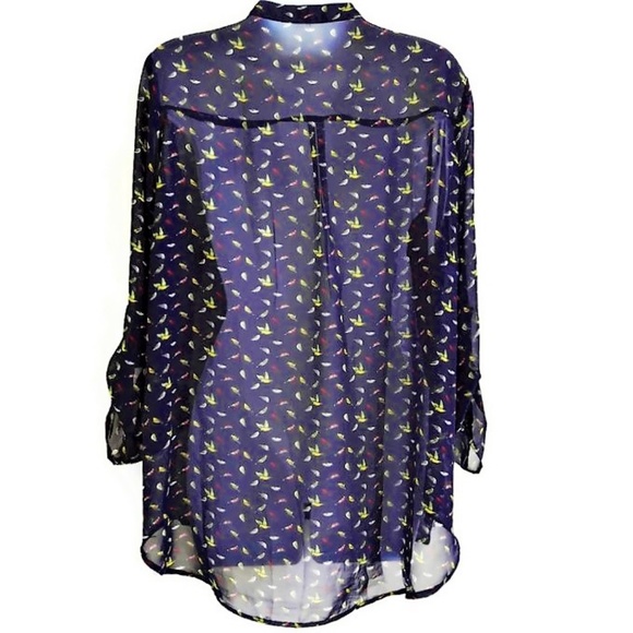 Hummingbird Lover Blouse Tab Sleeves XXL - Picture 4 of 7